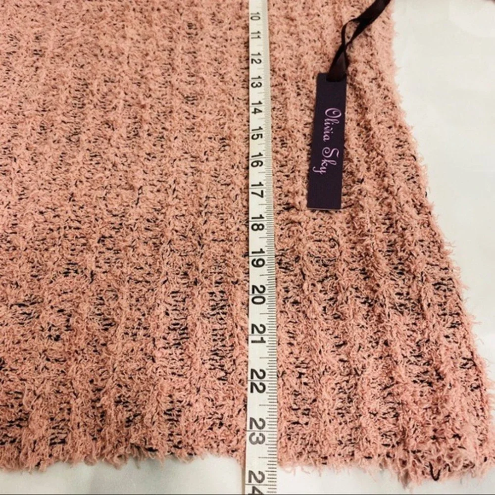 Olivia‎ Sky Womens Dusty Rose Popcorn Ribbed Knit Crew Neck Sweater MS456 Size S